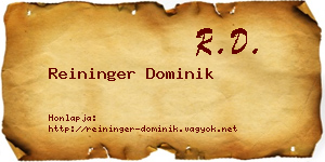 Reininger Dominik névjegykártya